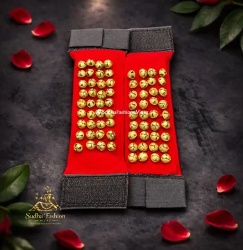 Kuchipudi Bharatanatyam Dance Gajjalu – velcro Red | 3, 4 & 5 Lines | Brass Bells Ghungroo Anklets