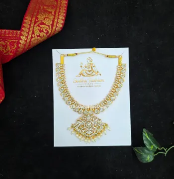Full White Mango Necklace – Kuchipudi & Bharatanatyam Necklace