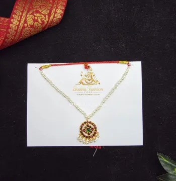 Pearl Line Pendant Necklace – Kuchipudi & Bharatanatyam Necklace