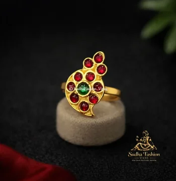 Small Mango Kemp Dance Ring – Kids & Adults Classical Dance Finger Ring | Gold Finish | Sudha Fashion Vizag
