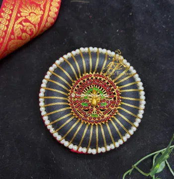 Ragidi Clip Bun Peacock – Kuchipudi & Bharatanatyam Hair Bun with Ragidi & Clip