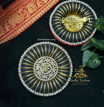 Ragidi Bun Full White – Kuchipudi & Bharatanatyam Hair Bun with Ragidi & Clip