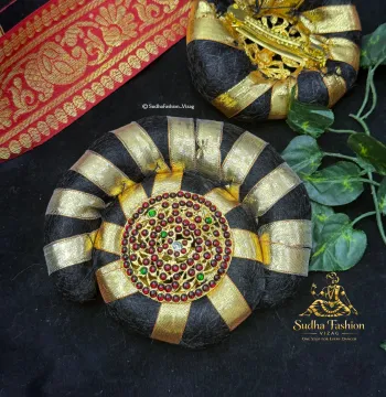 Double Bun  – Kuchipudi & Bharatanatyam Hair Bun with Ragidi & Clip