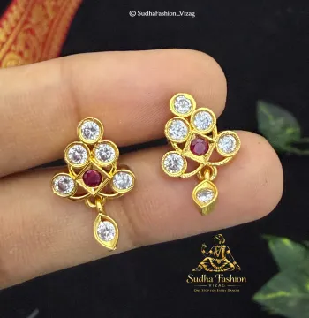 Elegant Leaf Stud Earrings | Ammama Collections
