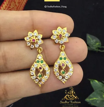 Graceful Leaf Hanging Earrings | Ammama Collections