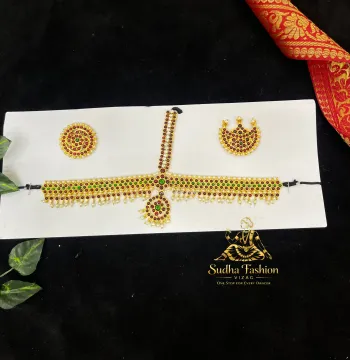 Multi Color V Headset – Kuchipudi & Bharatanatyam Dance Headset | Gold Finish