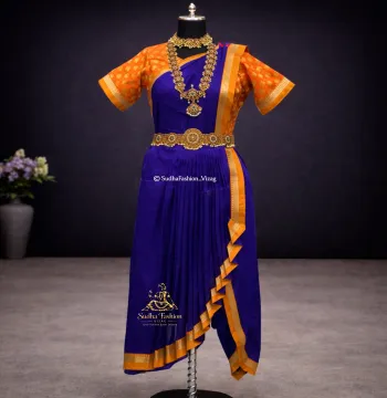 Readymade Katcham 3 Piece Dance Dress – Violet & Orange | Sizes 34 to 42