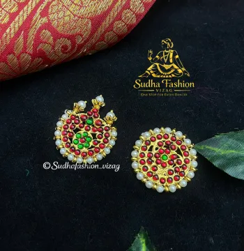 Kundan Sun and Moon Small – Kuchipudi & Bharatanatyam Dance | Gold Finish