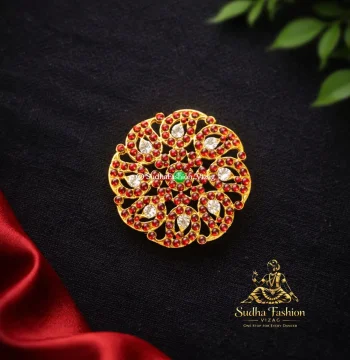 Mango Kundam Rakodi – Kuchipudi & Bharatanatyam Hair Ornament | Gold Finish with Kundan Stones