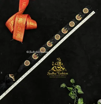 Sun and Moon Kundan Kemp Jada – Kuchipudi & Bharatanatyam Hair Braid Ornament | Gold Finish with Kundan & Kemp Stones | 9 Pieces