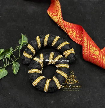 Half & Full Ribbon Stone Bun Thin – Classical Dance Hair Bun | Kuchipudi & Bharatanatyam