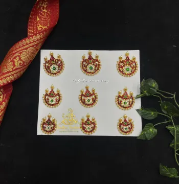 Moon Multi Kemp Jada Billalu  – Kuchipudi & Bharatanatyam Hair Braid Ornament | 9 Pieces