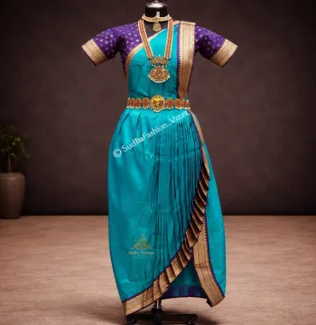Readymade Katcham 3 Piece Dance Dress – Violet & Blue | Sizes 34 to 42