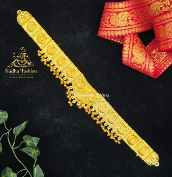 Full Gold V Model 3 Vadanam – Kuchipudi & Bharatanatyam Hip Belt | Full Gold Finish