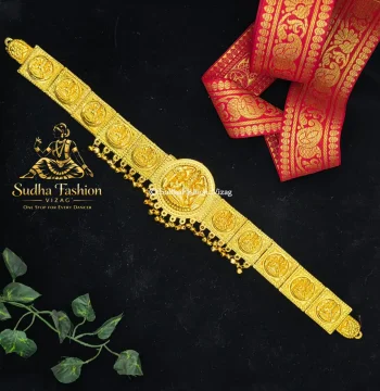 Full Gold Lakshmi Round Model 2 Vadanam – Kuchipudi & Bharatanatyam Hip Belt | Full Gold Finish