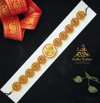 Single Natraj Round Vadanam – Kuchipudi & Bharatanatyam Hip Belt | Gold Finish
