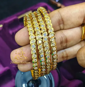 Diamond Bangles - Full White | Ammama Collections