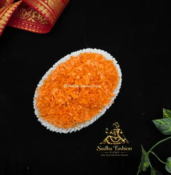 White Plastic & Orange Paper Flower Set – Classical Dance Hair Flowers | Kuchipudi & Bharatanatyam
