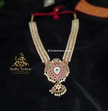 Peacock Haram – Copper Temple Jewelry | Premium Kemp Kundan | Kuchipudi & Bharatanatyam