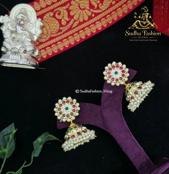 Vibrant Multi Color Buttalu – Copper Kemp Jewelry | Kuchipudi & Bharatanatyam Earrings | Original Copper Jewellery
