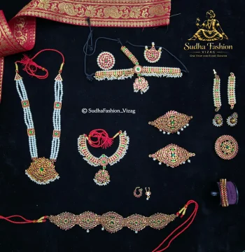 Kemp & Green Gutta Pusalu Kids Dance Jewelry Set – Complete 10-Piece Set for Kuchipudi & Bharatanatyam | Gold Finish