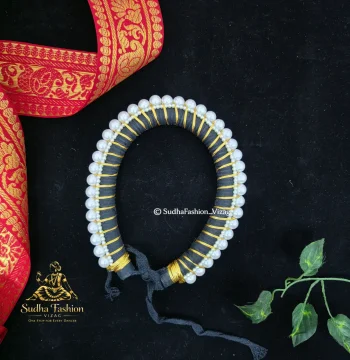Pearl Half Bun – Classical Dance Hair Bun | Kuchipudi & Bharatanatyam