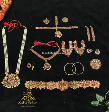 Full Kemp Dance Jewelry Set – 10 Piece Classical Dance Jewellery for Kuchipudi & Bharatanatyam
