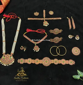 Kemp Round Dance Jewelry Set – 10 Piece Classical Dance Jewellery for Kuchipudi & Bharatanatyam
