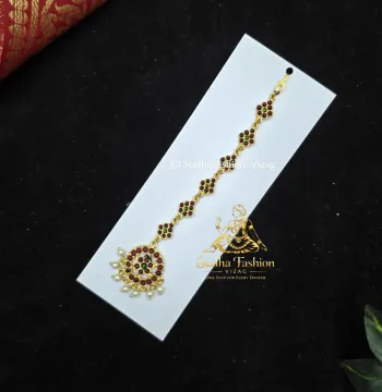 Kemp Special Chain leaf Tika – Kuchipudi & Bharatanatyam Dance Tika | Gold Finish with Kemp Stones