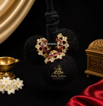 Pink & White Banthulu – Kuchipudi & Bharatanatyam Hair Braid Ornament | Jada Kuppulu